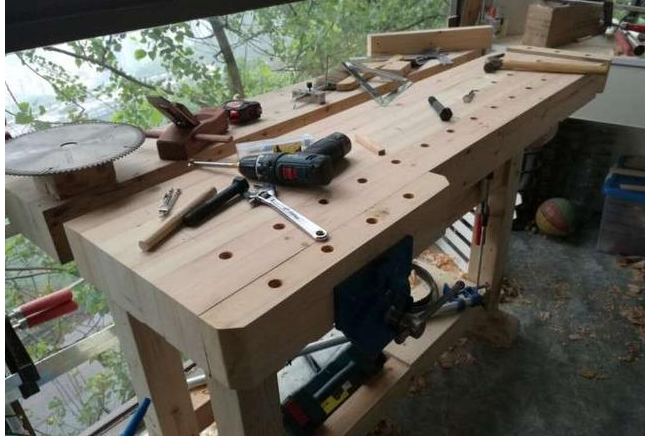 木工制作阳台上的迷你木工桌批木网